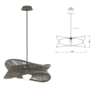Lustra/Pendul iluminat exterior IP44 POLINESIA 60cm 136929 universul-luminii.ro