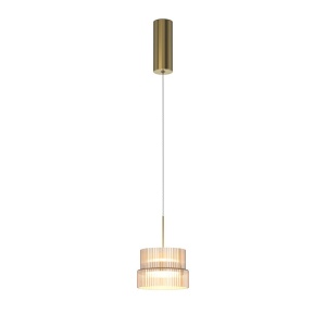 Lustra, Pendul LED cu sticla canelata Scala bronz