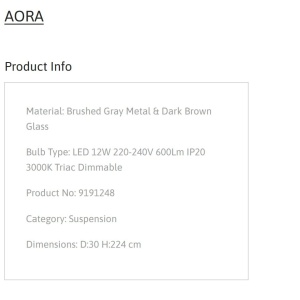 Lustra/Pendul LED design decorativ AORA, NVL-9191248 246299 universul-luminii.ro
