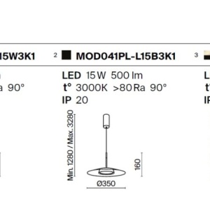 Lustra/Pendul LED design modern El 50cm alb 226689 universul-luminii.ro