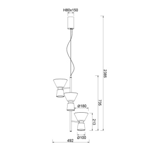Lustra/Pendul LED design modern NEW YORK 3L - Img 4