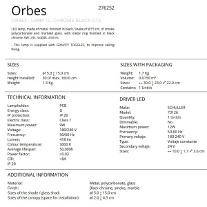Lustra, Pendul LED design modern Orbes D15 - Img 6