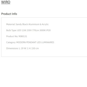 Lustra/Pendul LED stil minimalist WIRO 137629 universul-luminii.ro