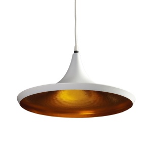Lustra / Pendul metal design retro CHINK alb/auriu - Img 6