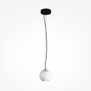 Lustra, Pendul minimalist sfera piatra alba Texture - Img 5