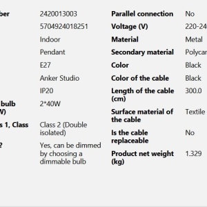 Lustra/Pendul modern design nordic Versale 35cm negru 66979 universul-luminii.ro