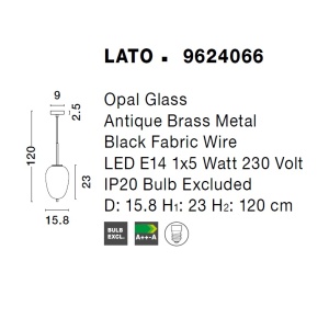 Lustra, Pendul modern Lato 15,8cm 75389 universul-luminii.ro