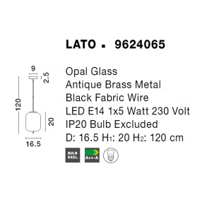 Lustra, Pendul modern Lato 16,5cm 75379 universul-luminii.ro