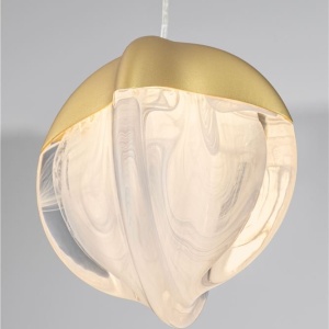 Lustra, Pendul modern LED ALICIA auriu - Img 6