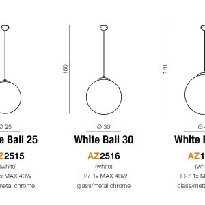 Lustra / Pendul stil modern 50cm Ball alb 183169 universul-luminii.ro