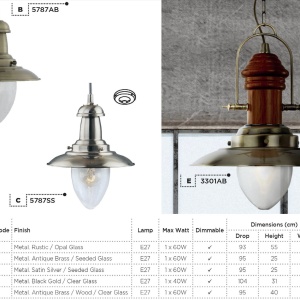 Lustra / Pendul stil rustic Hurricane 576RU SRT - Img 4