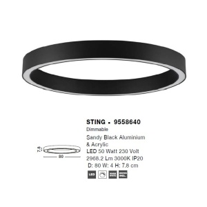 Lustra/Plafoniera LED design slim circular STING Black 80cm 121639 universul-luminii.ro