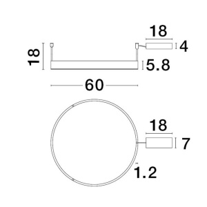 Lustra/Plafoniera LED dimabila design circular MOTIF bronz 60cm 214019 universul-luminii.ro