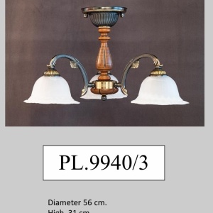 Lustra rustica aplicata cu 3 brate design italian 9940 - Img 2