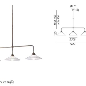 Lustra rustica cu 3 brate, fabricata manual Tabia 212.25.OV 50089 universul-luminii.ro