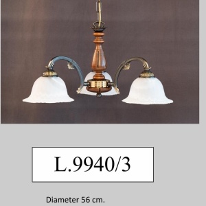 Lustra rustica suspendata cu 3 brate design italian 9940 - Img 2