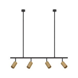 Lustra suspendata cu 4 surse de iluminat design modern POGNO negru, auriu