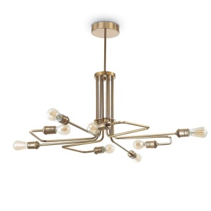 Lustra suspendata cu 8 brate, finisaj alama antic, TRIUMPH SP8 OTTONE