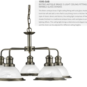 Lustra suspendata design clasic Bistro 5L alama antique 1595-5AB SRT 74049 universul-luminii.ro