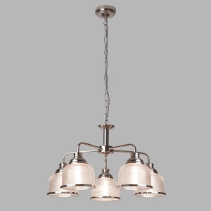 Lustra suspendata design clasic Bistro II 5L argintiu satin 1685-5SS SRT - Img 2