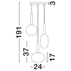 Lustra suspendata design decorativ modern AMELIA 3L 214129 universul-luminii.ro