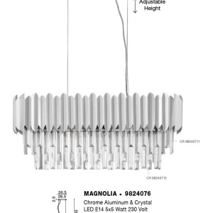 Lustra suspendata design elegant MAGNOLIA crom - Img 3