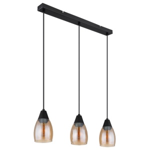 Lustra suspendata design modern REID negru, chihlimbar - Img 3