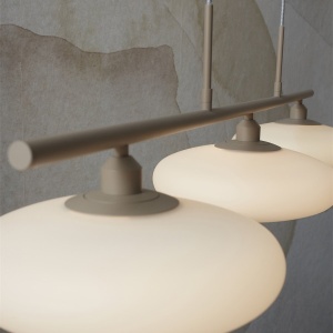 Lustra suspendata design modern Sapporo 3 alb/sand 224189 universul-luminii.ro
