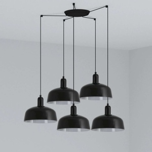Lustra suspendata design modern TATAWIN M 5L negru