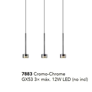 Lustra suspendata design modern TONIC 3L crom 139419 universul-luminii.ro