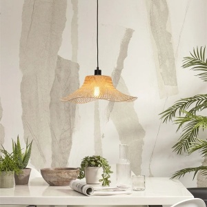 Lustra suspendata din bambus Ibiza L 65cm, natur 151329 universul-luminii.ro