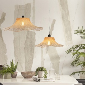 Lustra suspendata din bambus Ibiza L 65cm, natur 231629 universul-luminii.ro