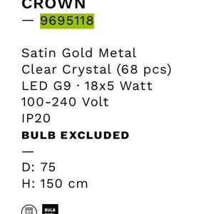 Lustra suspendata eleganta design modern Crown 75cm 236489 universul-luminii.ro