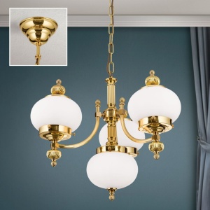 Lustra suspendata eleganta stil clasic Nostalgie 4L alama lucios/opal 163659 universul-luminii.ro