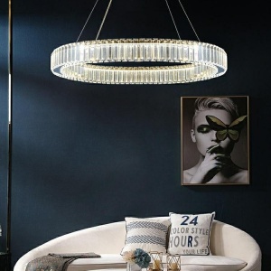 Lustra suspendata LED design ambiental Ring auriu 100cm 137669 universul-luminii.ro
