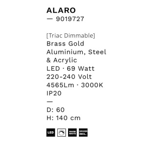 Lustra suspendata LED design circular Alaro 60cm NVL-9019727 - Img 2