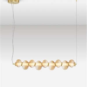 Lustra suspendata LED design modern Leda auriu - Img 5