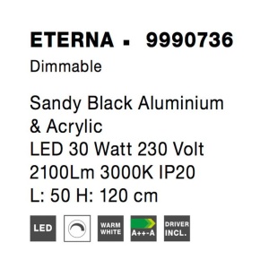 Lustra suspendata LED dimabila design modern ETERNA negru NVL-9990736 197429 universul-luminii.ro