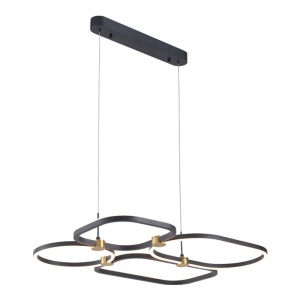 Lustra suspendata LED iluminat sus si jos POLA negru/ auriu - Img 3
