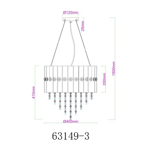 Lustra suspendata, Metal Negru, Cristale K5, ELEOS 63149-3 GL 247859 universul-luminii.ro