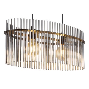 Lustra suspendata, Metal Negru, Sticla Fumurie, GORLEY 15698H3 GL 171949 universul-luminii.ro