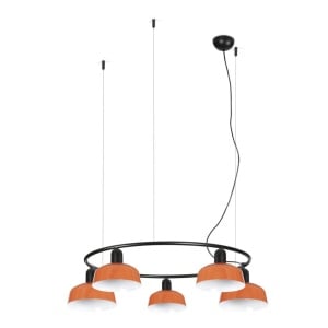 Lustra suspendata metal TATAWIN S 5L negru, orange