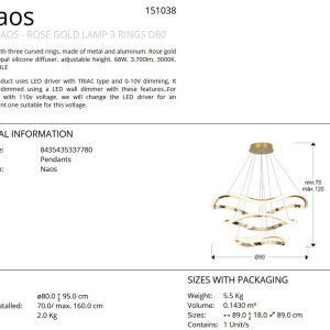 Lustra Suspendata Moderna, LED Naos 61899 universul-luminii.ro
