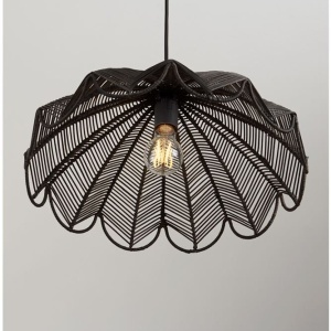 Lustra suspendata stil natural ratan negru FLARE - Img 6