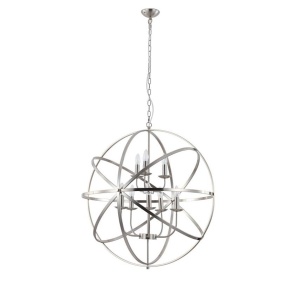 Lustra suspendata stil traditional Orbit 8Lt, argintiu satinat