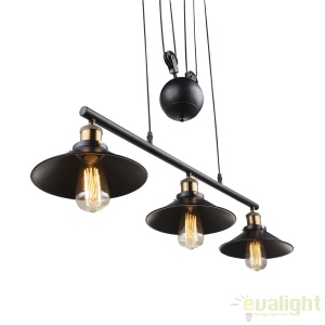 Lustra VINTAGE design deosebit cu inaltime reglabila LENIUS III 15053-3 GL 65609 universul-luminii.ro