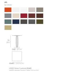 Masa de exterior / interior design modern premium VASES 60x60cm - Img 6