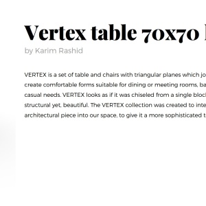 Masa de exterior / interior design modern premium VERTEX 70x70cm - Img 2