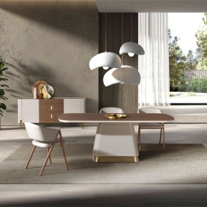 Masa deosebita design LUX Walnut-Bej 200x95cm - Img 3