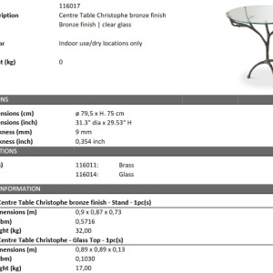 Masa design modern LUX Christophe, bronze 116017 HZ - Img 4
